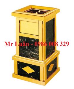 Thùng rác inox đá hoa cương A13