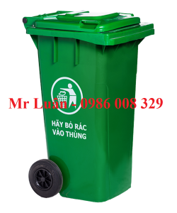 Thùng rác nhựa HDPE 120L xanh