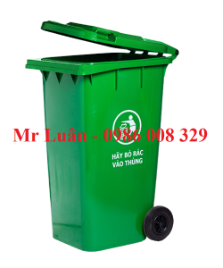 Thùng rác nhựa HDPE 240L xanh