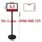 Bảng chỉ dẫn đen 2 mặt A3 ngang