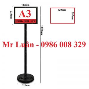 Bảng chỉ dẫn đen 2 mặt A3 ngang