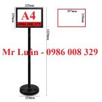 Bảng chỉ dẫn đen 2 mặt A4 ngang