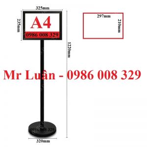 Bảng chỉ dẫn đen 2 mặt A4 ngang