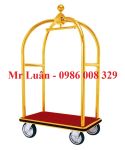 Xe đẩy hành lý khách sạn D13-B inox vàng