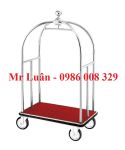 Xe đẩy hành lý inox trắng mái vòm