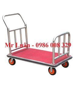 Xe đẩy hành lý khách sạn chữ U inox trắng D22