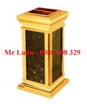 Thùng rác inox đá hoa cương A16