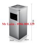 Thùng rác inox gạt tàn hình vuông