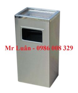 Thùng rác inox gạt tàn chữ nhật