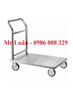 Xe đẩy hàng vận chuyển hành lý inox trắng D3