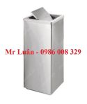Thùng rác inox vuông nắp lật xoay