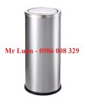 Thùng rác inox tròn nắp lật 25x61