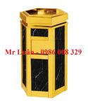 Thùng rác inox đá hoa cương A12