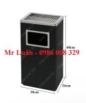 Thùng rác gạt tàn chữ nhật đen