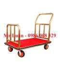 Xe đẩy hành lý khách sạn inox vàng chữ U