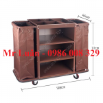 Xe đẩy dọn phòng khách sạn 2 túi