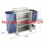 Xe dọn phòng khách sạn khung inox G-2B