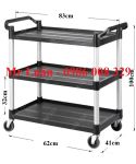 Xe đẩy thức ăn nhựa đen 3 tầng size nhỏ
