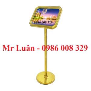 Bảng thông báo inox vàng mặt nghiêng 8 cạnh A4