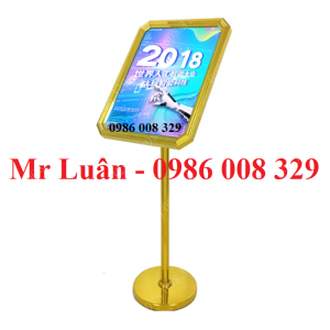 Bảng thông báo inox vàng mặt nghiêng 8 cạnh A2