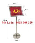 Bảng thông báo inox mặt nghiêng size A3 lớn