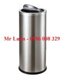 Thùng rác inox tròn nắp lật 30x61