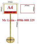 Bảng chỉ dẫn inox vàng 2 mặt A4