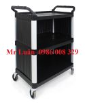 Xe đẩy phục vụ nhà hàng 3 mặt kín