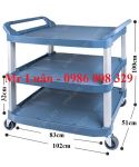 Xe đẩy nhựa xám 3 tầng thanh vuông góc