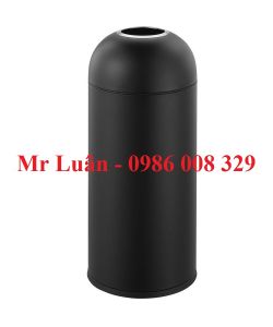 Thùng rác màu đen bỏ rác trực tiếp