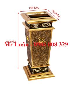 Thùng rác sảnh khách sạn bọc da hoa văn