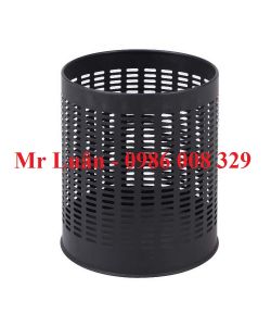 Thùng rác văn phòng đen dập lỗ