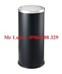 Thùng rác tròn nắp lật đen 30x61
