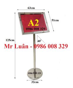Bảng thông báo inox mặt nghiêng size A2