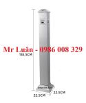 Cột trụ inox vuông gạt tàn hình mái