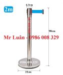 Cột chắn inox dây kéo 2m xanh