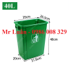 thung-rac-nhua-xanh-nap-day-40l - ảnh nhỏ 2