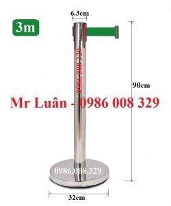 Rào chắn inox dây 3m xanh lá