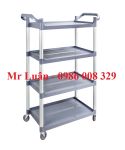 Xe đẩy phục vụ nhựa xám 4 tầng