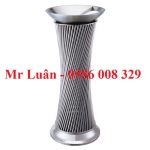 Thùng rác inox trắng nan xoay