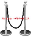 Trụ chắn inox dây thừng bện đen