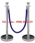 Trụ rào chắn inox dây thừng bện xanh