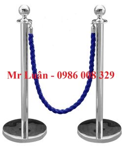 Trụ rào chắn inox dây thừng bện xanh