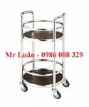 Xe đẩy phục vụ rượu inox trắng 068B
