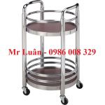 Xe đẩy phục vụ rượu inox trắng 07B