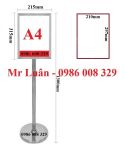 Bảng chỉ dẫn inox đứng 2 mặt A4 dọc