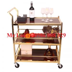 Xe đẩy rượu thức ăn nhà hàng 3 tầng