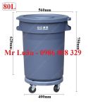 Thùng rác nhựa nhà bếp 80L
