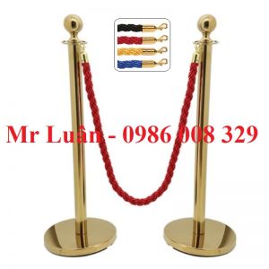 Trụ barier inox vàng dây võng xoắn bện