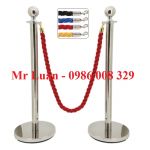 Trụ barier inox trắng dây võng xoắn bện